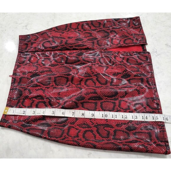 Windsor Red & Black Snake Print Mini Party Skirt with Slit Size S - Picture 8 of 8